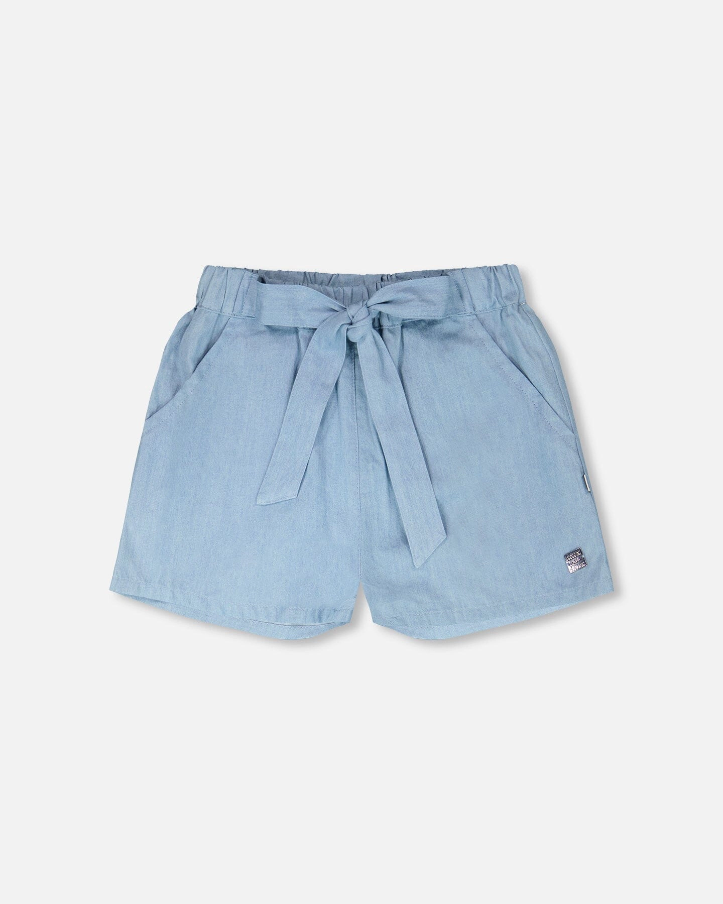Deux par Deux Girls Chambray Elastic Waist Shorts