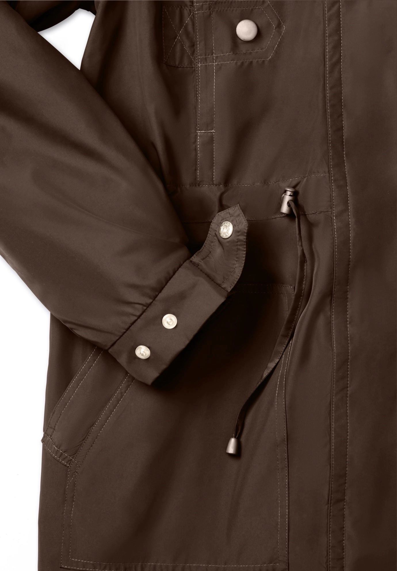 Woman Within Plus Size Taslon Anorak Jacket with Removable Fleece Lining
