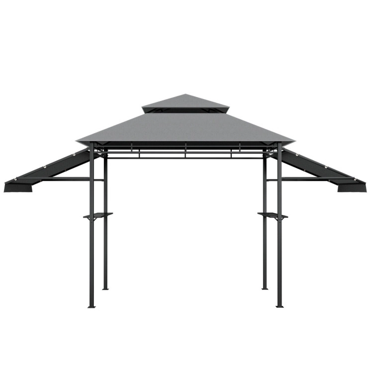 Hivvago 13.5 x 4 Feet Patio BBQ Grill Gazebo Canopy with Dual Side Awnings