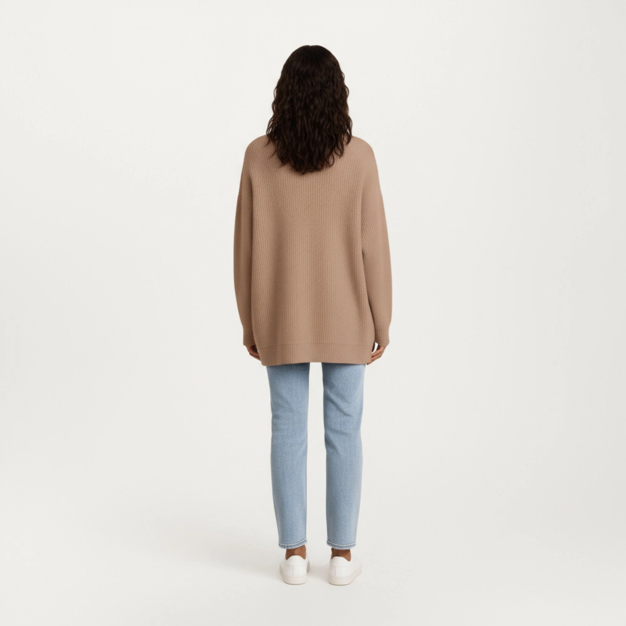 Anna-Kaci Women's Oversized Rib Knit Button Front Cardigan with Relaxed Drop-Shoulder Silhouette and Soft Textured Feel