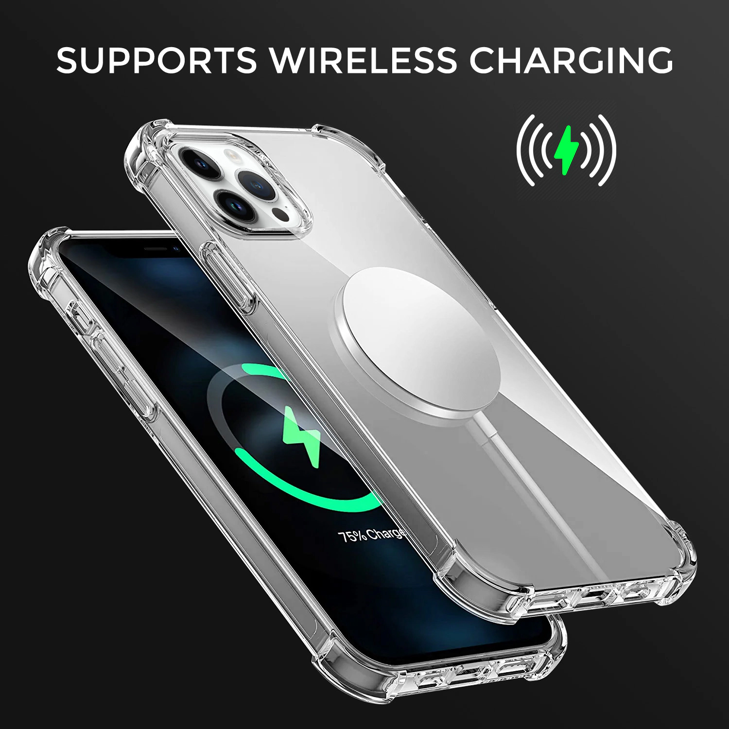 Alpha Digital Made for iPhone 14 Series, 360 Protection Shockproof - Clear Phone Case