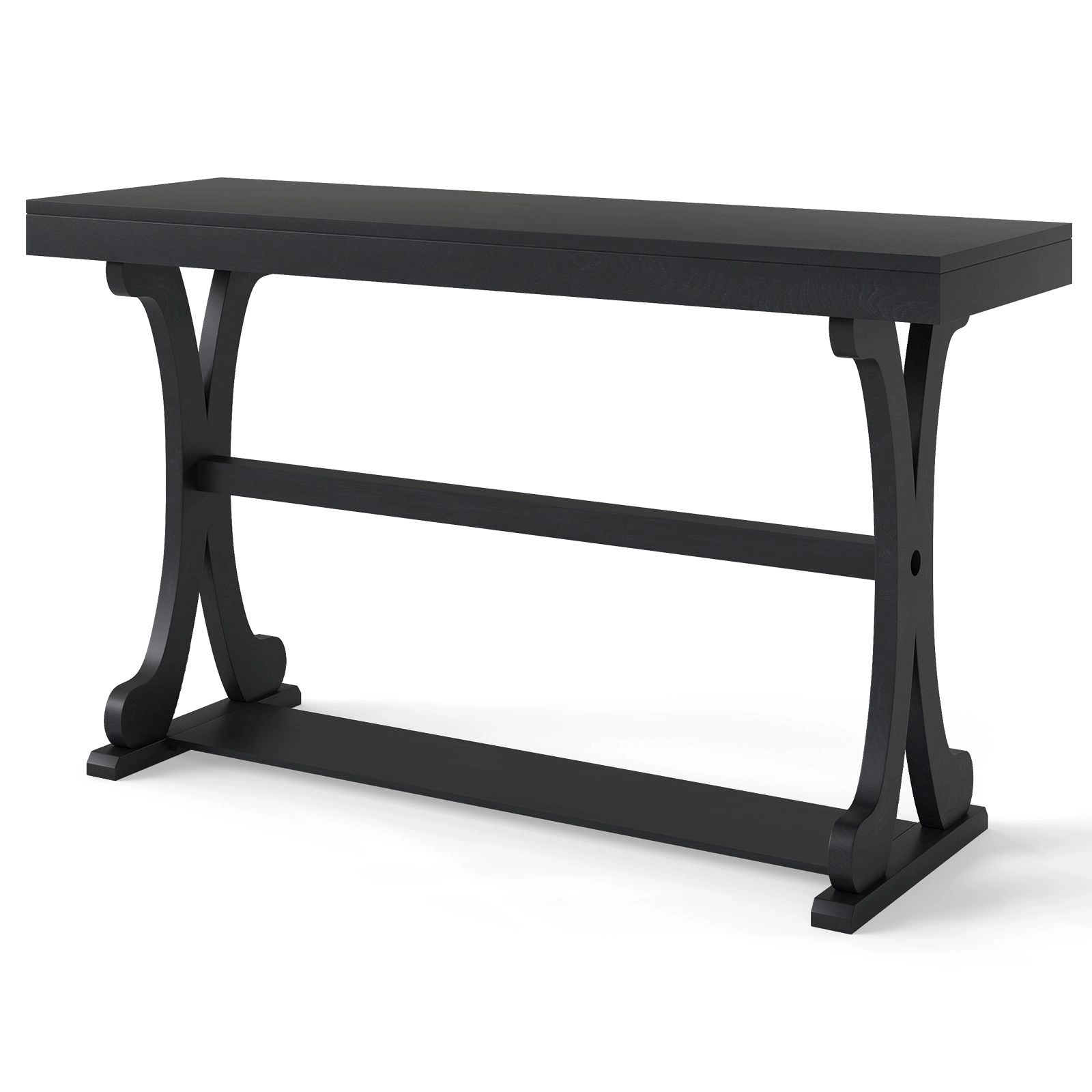 SlickBlue Narrow Behind Couch Table with Wooden Top and Adjustable Foot Pads