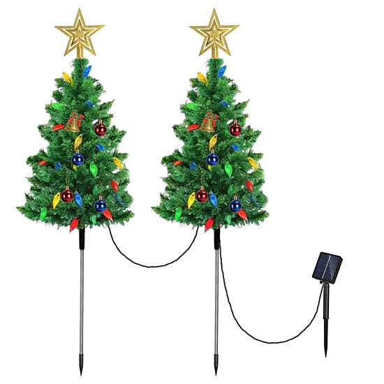 GBruno 2-Pack Solar Christmas Tree Pathway Lights