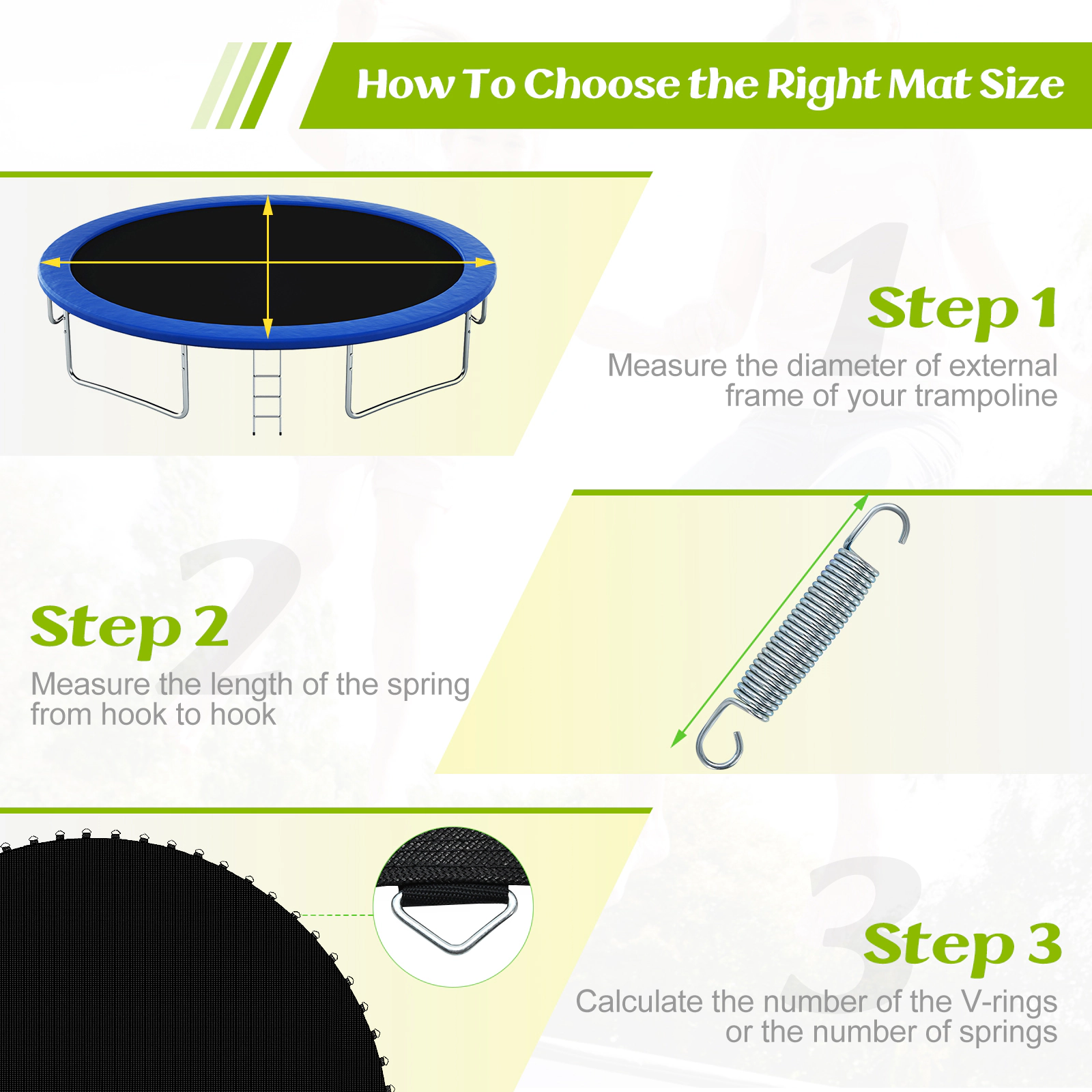 Hivvago High-Elastic PP Replacement Jumping Mat-14 ft