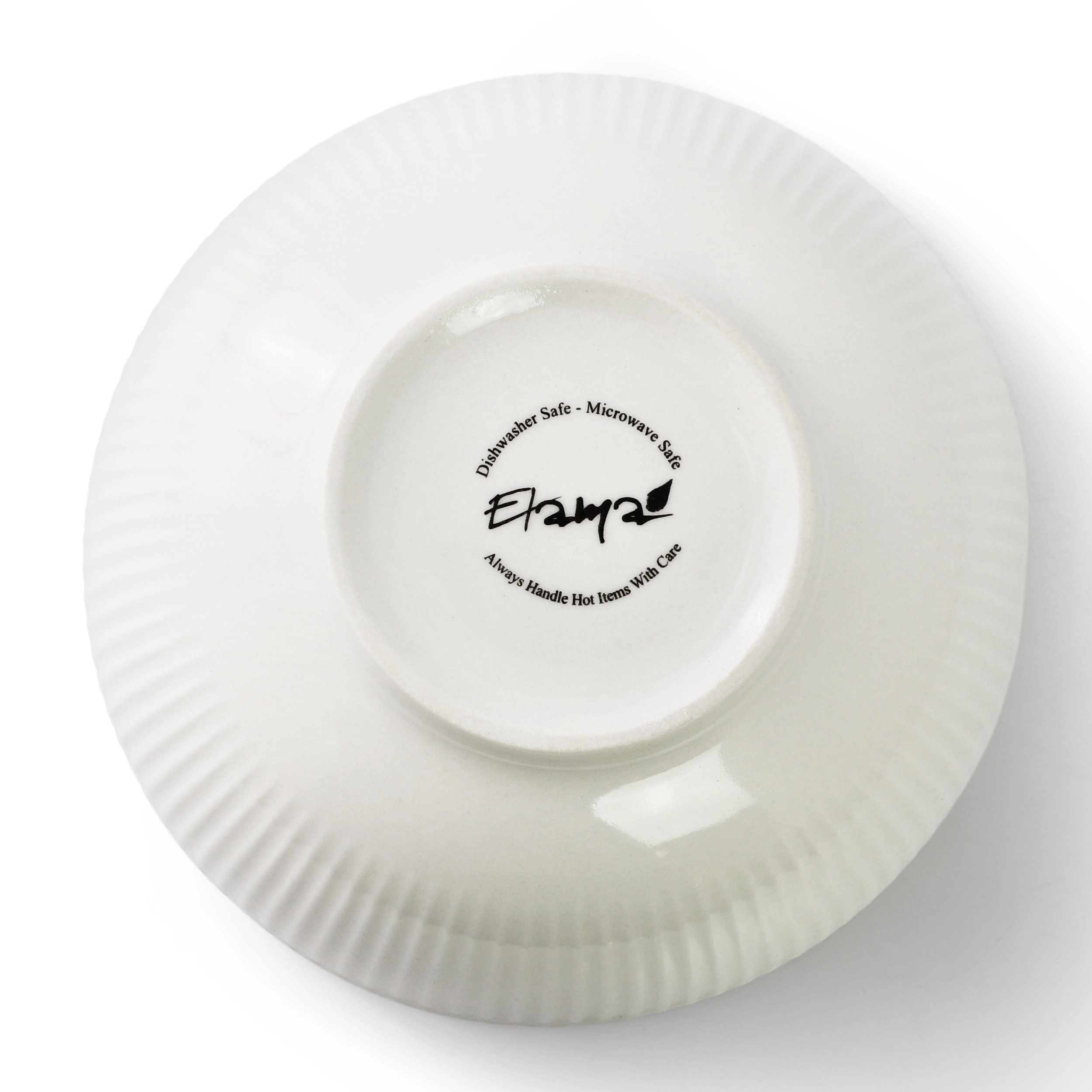 Elama Gretel 6 Piece Round Stoneware Cereal Bowl Set in White