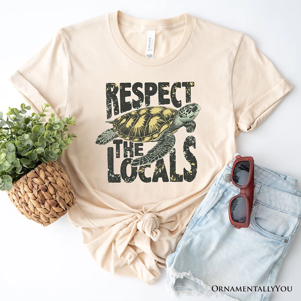 OrnamentallyYou Unisex Respect The Locals Turtles T-Shirt