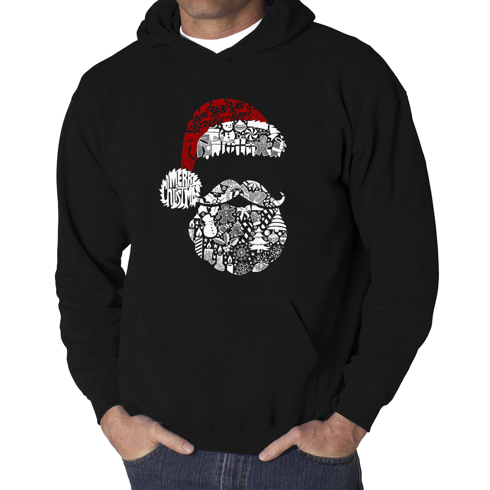 LA Pop Art Santa Pics - Men's Word Hooded Sweatshirt