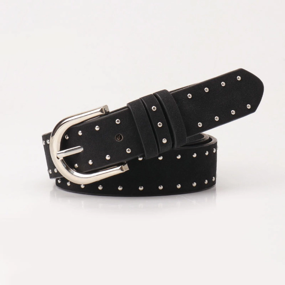 Wardrobe Whimsy Women Fashion Leather Belt Punk Studded