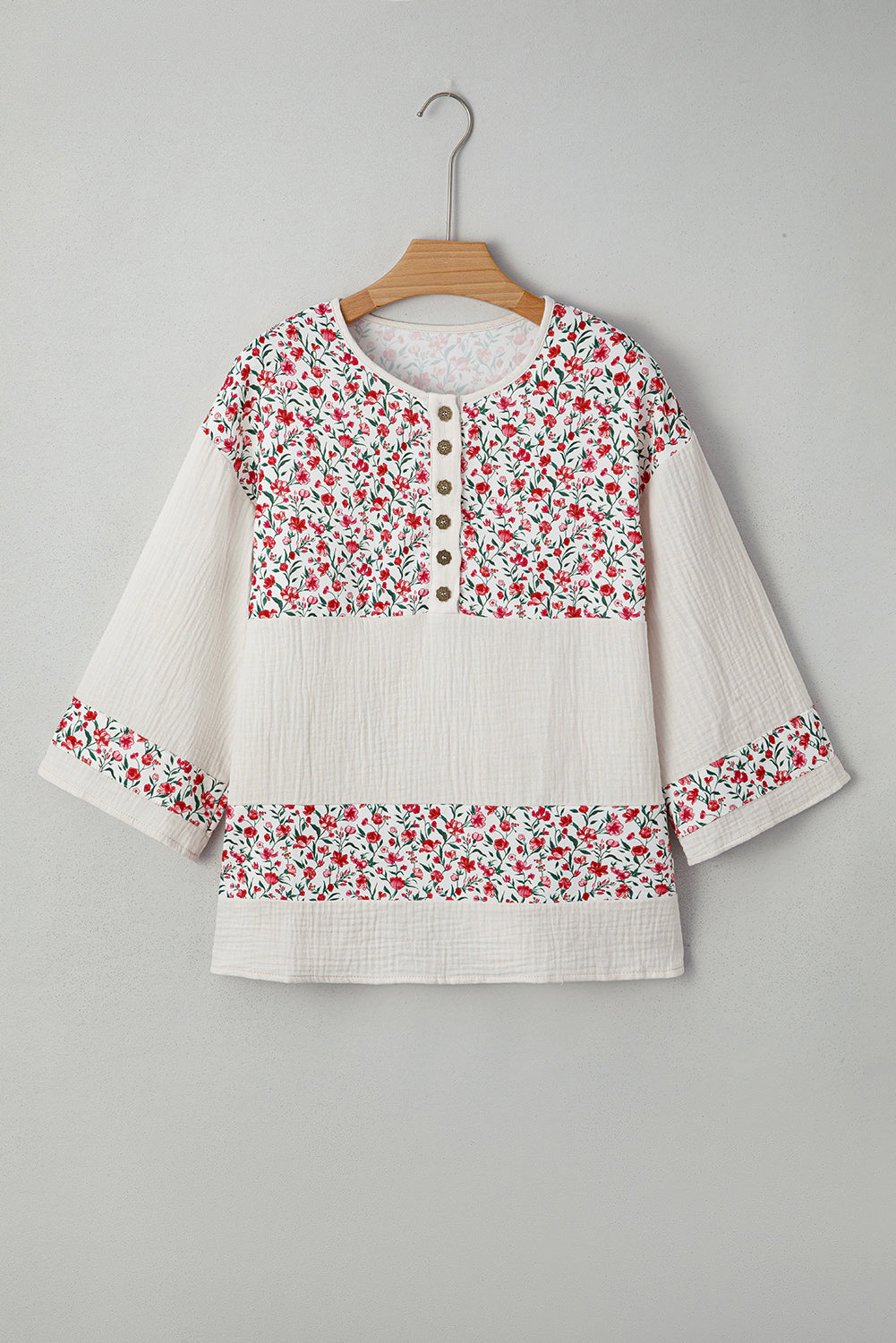Threaded Pear Women's Penny 3 4 Sleeve Blouse