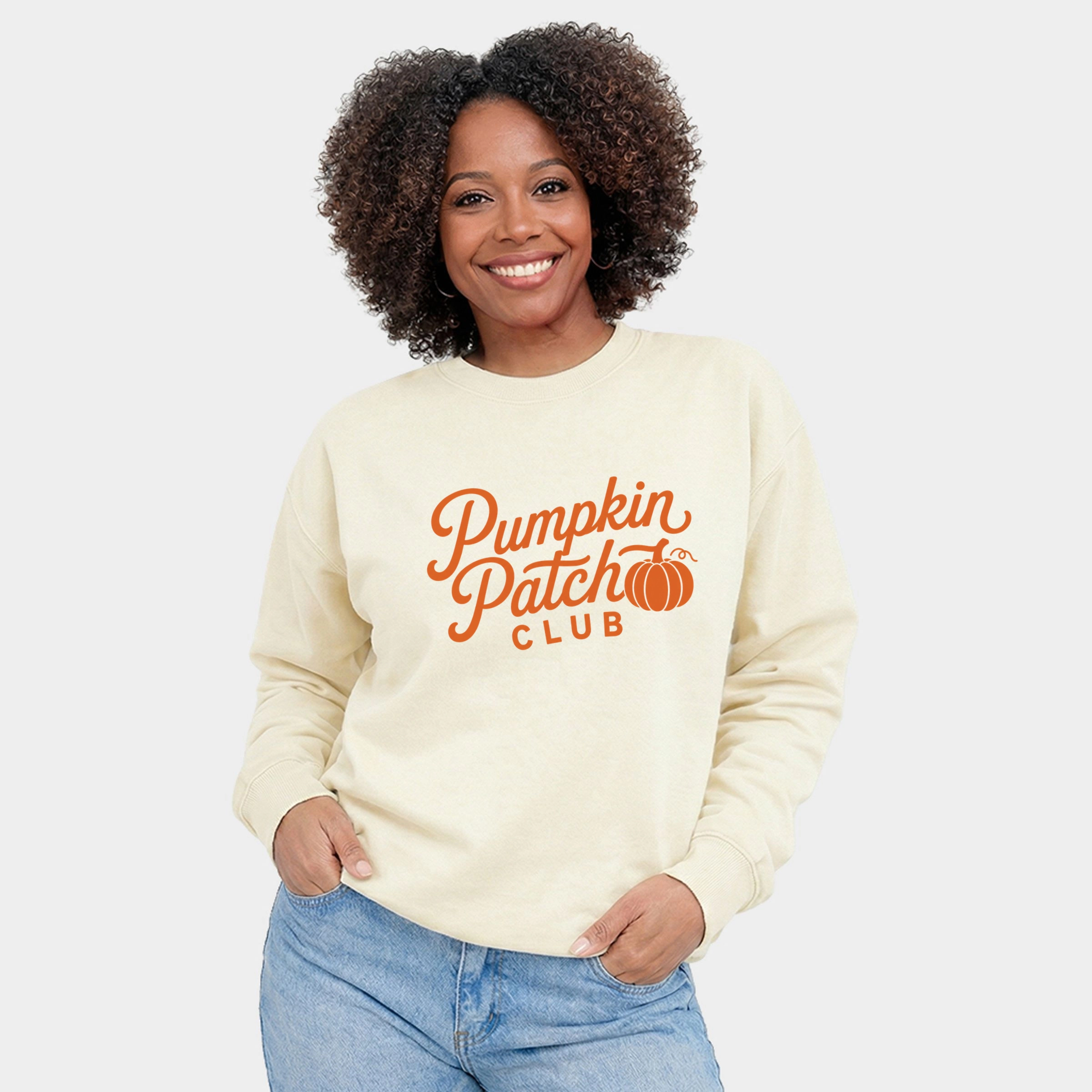 Simply Sage Market - Women's Graphic Sweatshirt Pumpkin Patch Club Cursive