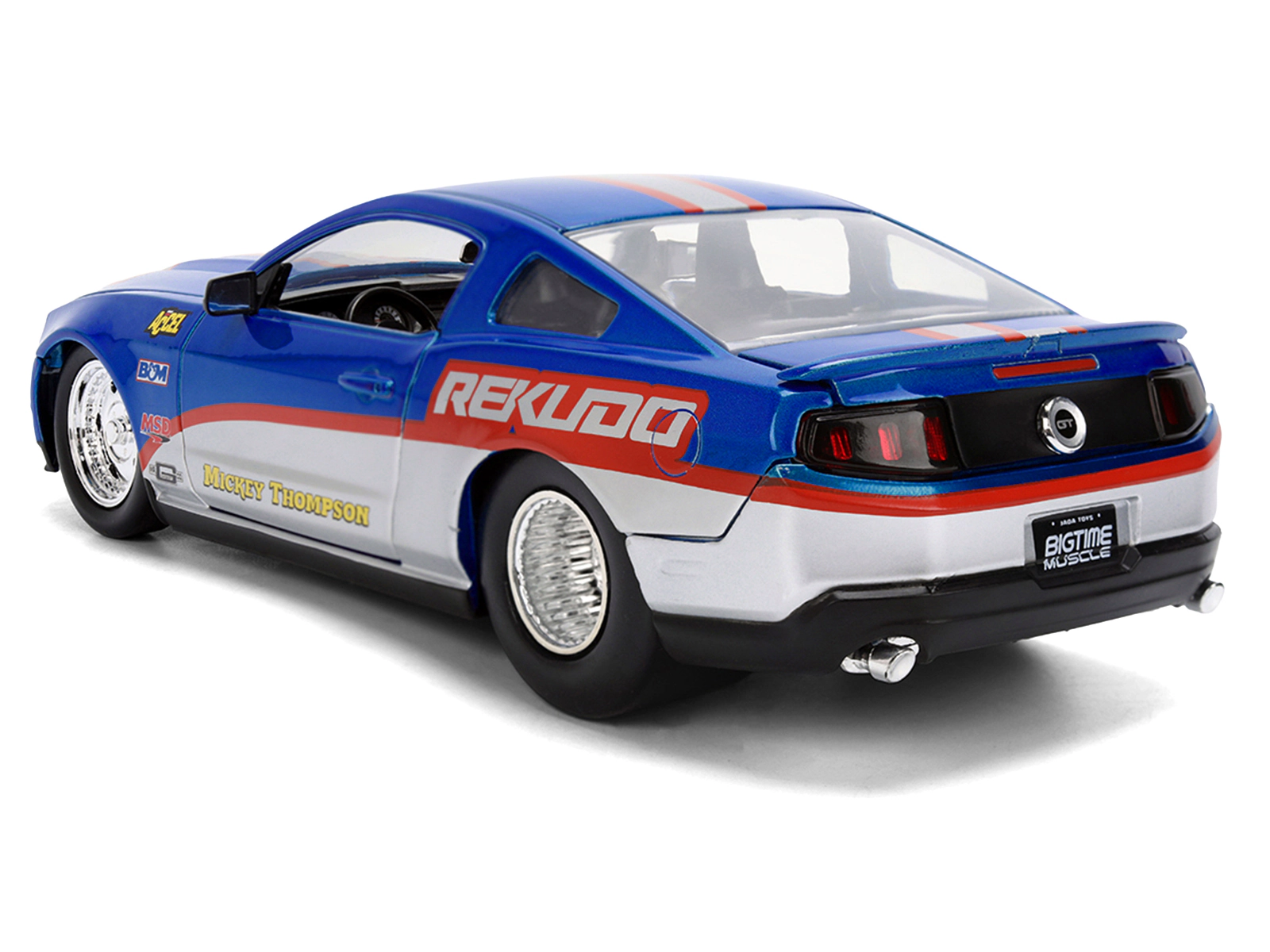 Jada 2010 Ford Mustang GT "Rekudo" Blue Metallic with Red and Silver Stripes "Bigtime Muscle" Series 1/24