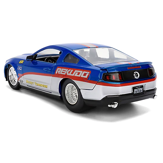 Jada 2010 Ford Mustang GT "Rekudo" Blue Metallic with Red and Silver Stripes "Bigtime Muscle" Series 1/24