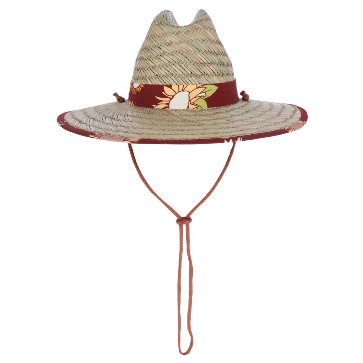 San Diego Hat Company Girl's Lifeguard Straw Hat with Sunflower Brim
