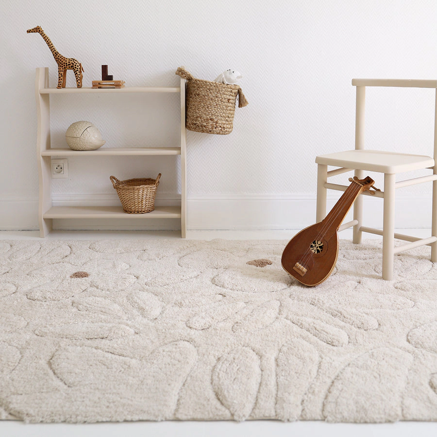 Nattiot Washable Cotton Kid'S Bedroom Rug With Floral Pattern - Gentle Flora