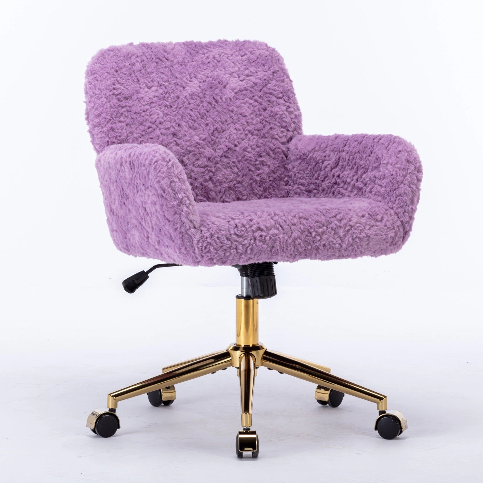 Platinum-Level Office Chairs Violet Velvet Swivel Chair, A&A Furniture Gold Base, 40° Tilt