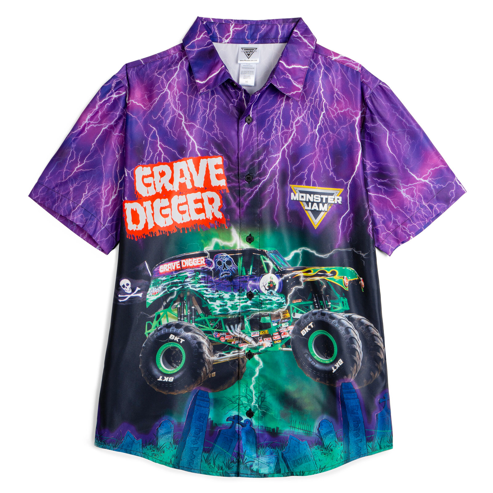 Monster Jam Matching Family Short Sleeve Button Down Shirt