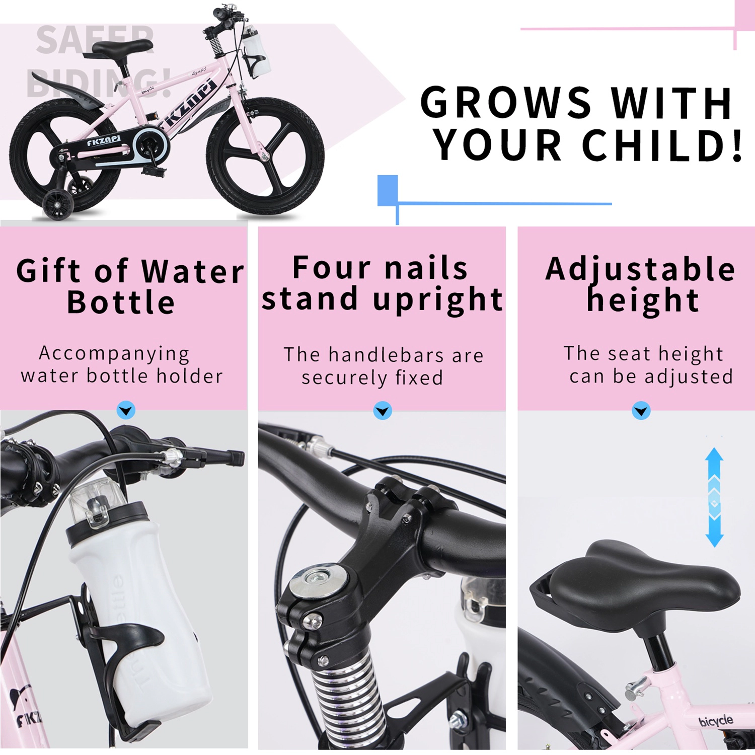 GBruno Steel Frame Kids Bike With Training Wheels