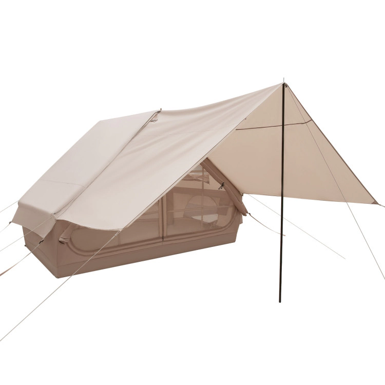 SUGIFT Beige 4 to 6 Person Inflatable Camping Tent with Removable Vestibule Skylight and Carrying Bag