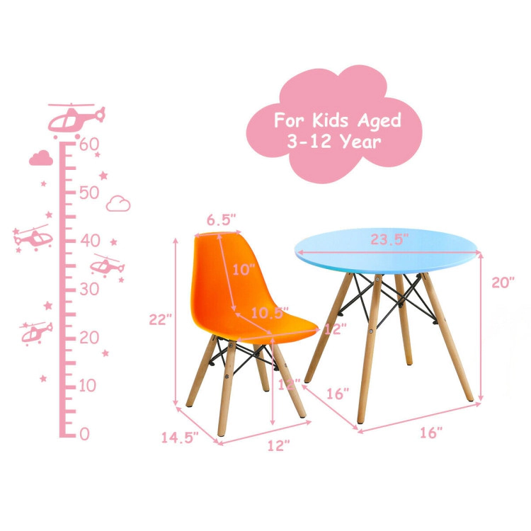 Hivvago 5 Pieces Kids Mid-Century Modern Table Chairs Set
