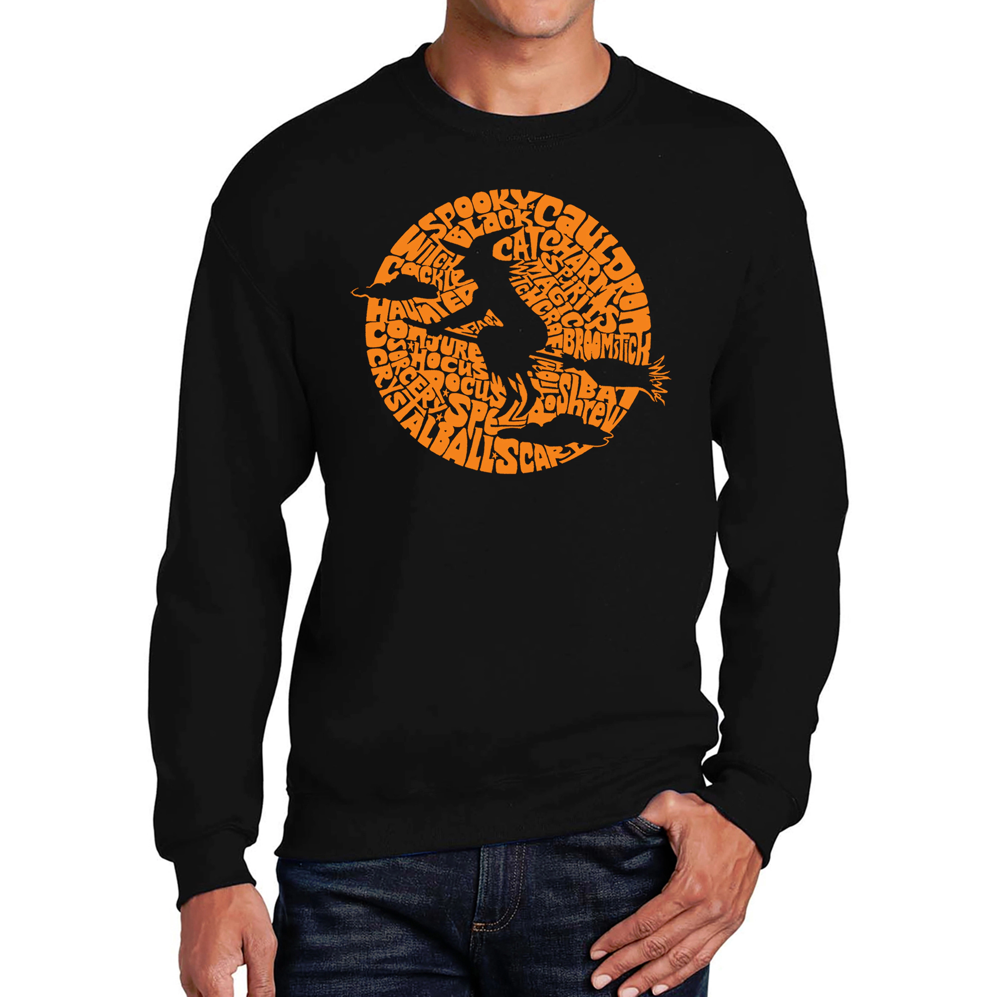 LA Pop Art Men's Word Crew Sweatshirt - Spooky Witch