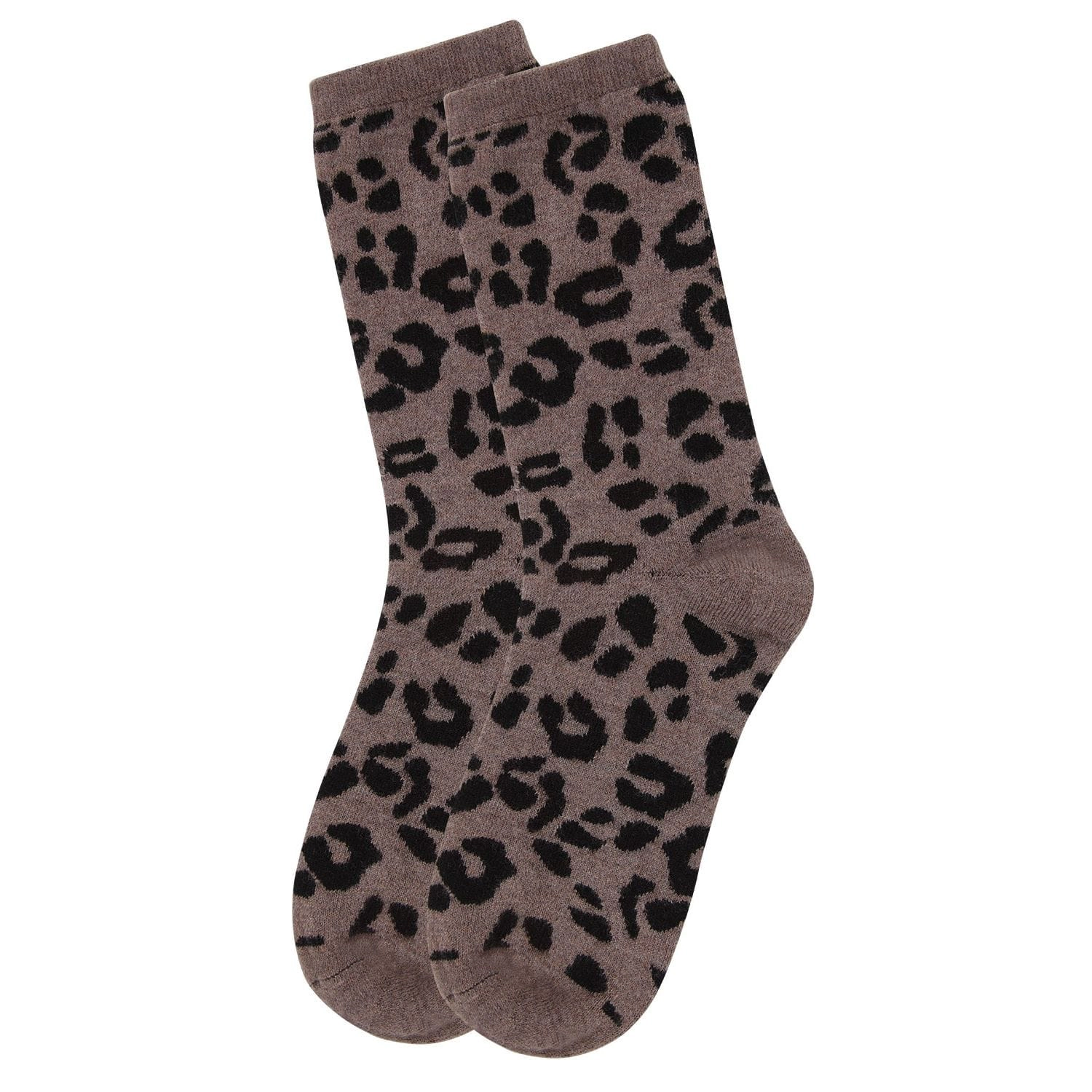 MeMoi Women's Soft Leopard Animal Print Cashmere Blend Crew Socks