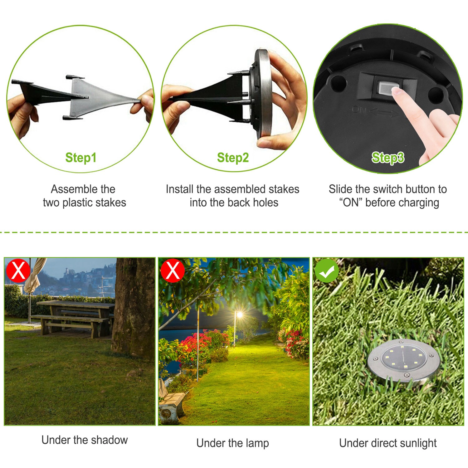 GBruno Solar Waterproof 4-Pc Ground Light Set