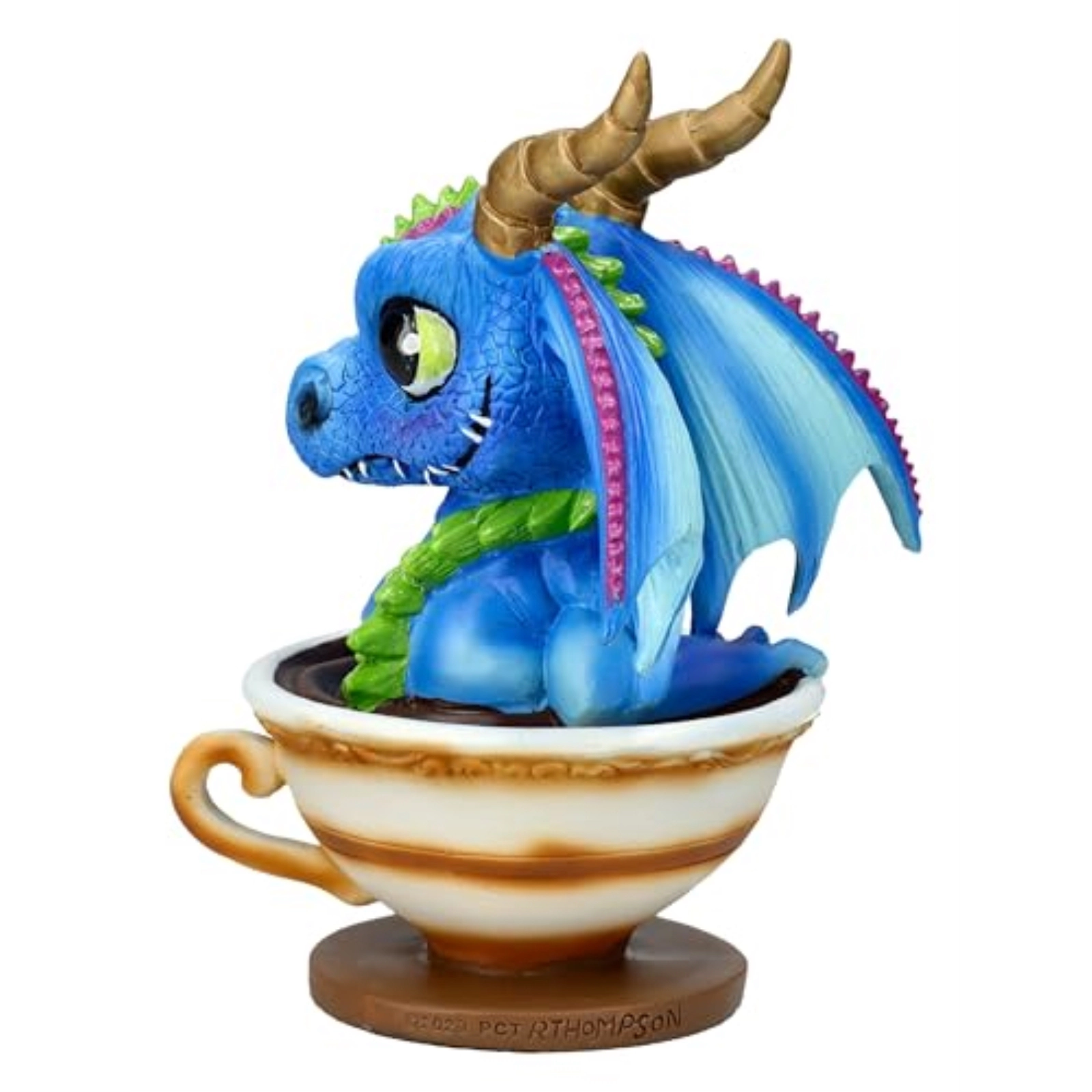 Pacific Giftware Ruth Thompson Cup of Tea Blue Dragon Figurine 6.1 inches