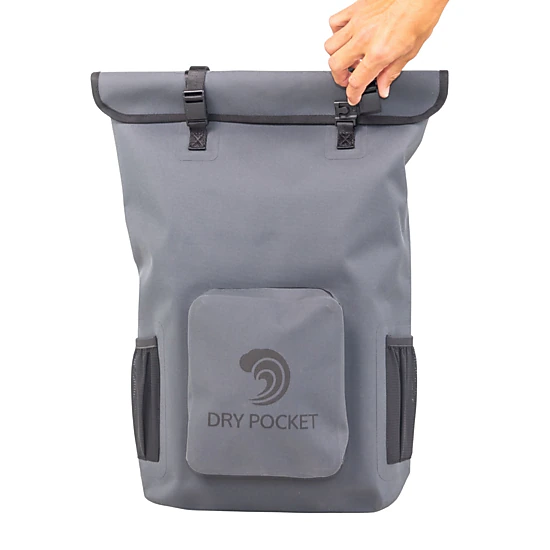 Dry Pocket magnetic double lock, auto-sealing, waterproof, scent proof, and floating backpack dry bag