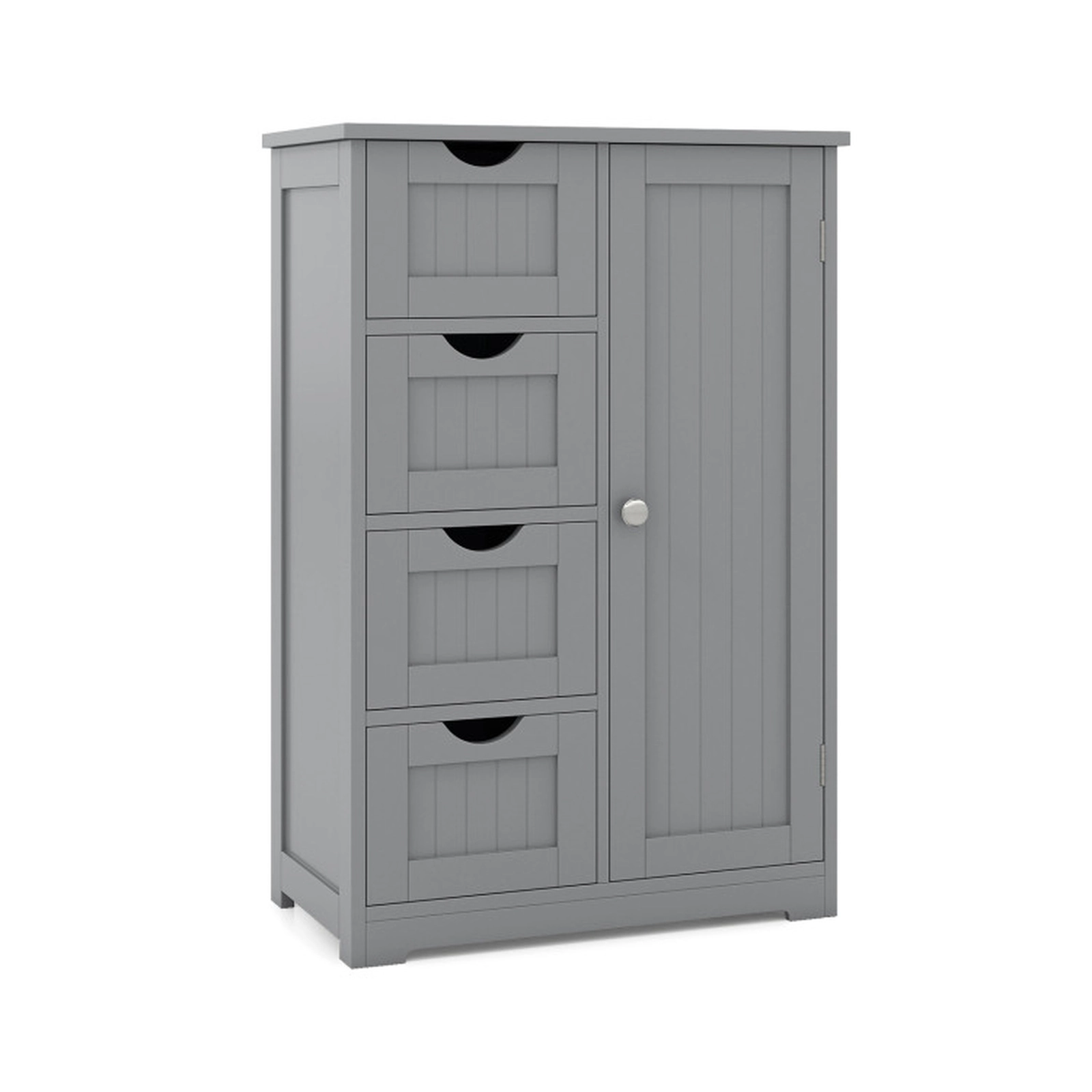 SUGIFT Gray 143-lb Capacity 4-Drawer Freestanding Wood Storage Cabinet with Side Door and Anti-Tip Kits
