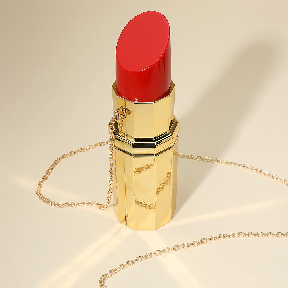 FASHNZFAB Bold Lipstick Hardcase Clutch Bag Crossbody Bag