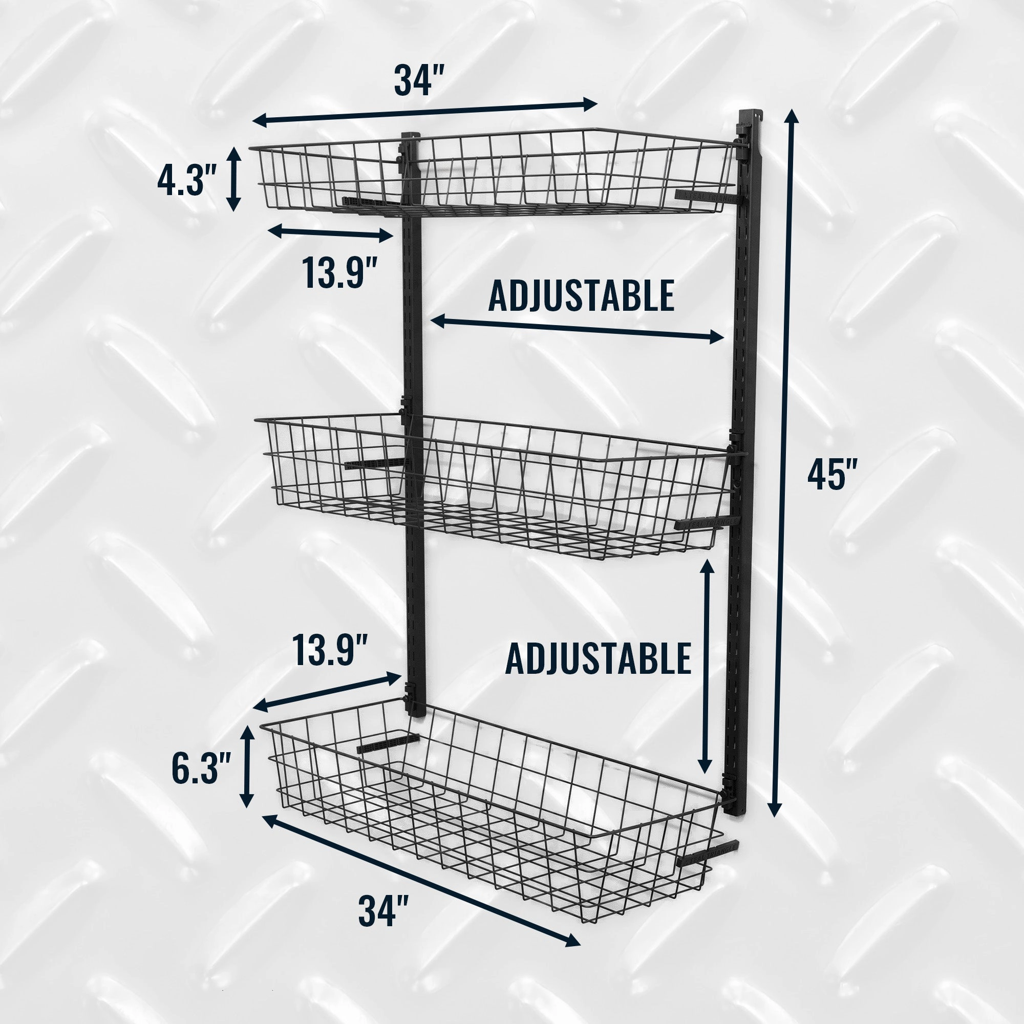 StoreYour G-Basket, Adjustable Wall Storage System, Holds 120 lbs
