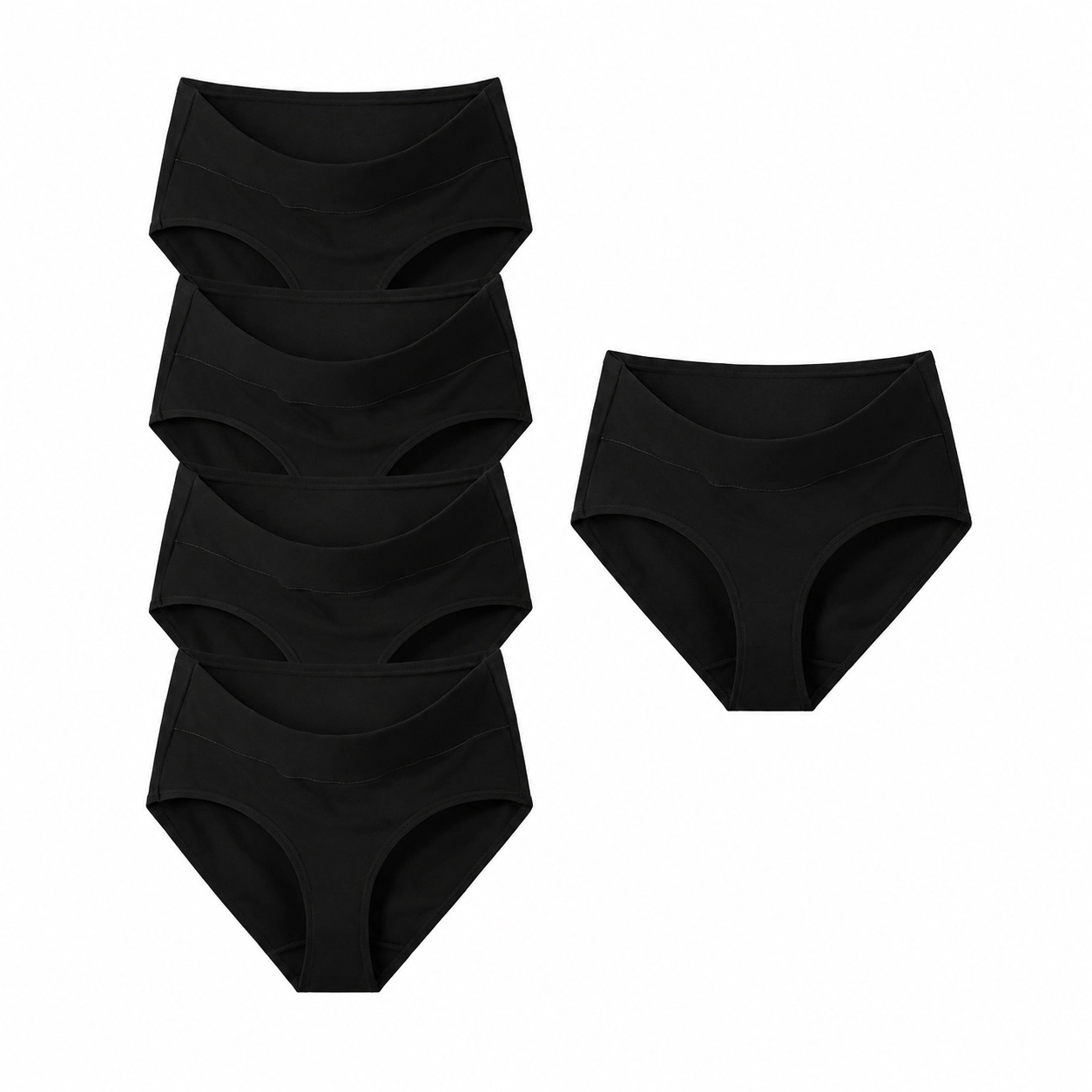 WZK Womens 5-Pack High Waisted Soft Cotton Underwear
