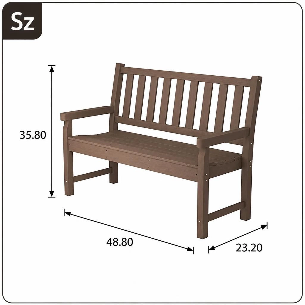WOW PIONEER HDPE Outdoor Patio Bench
