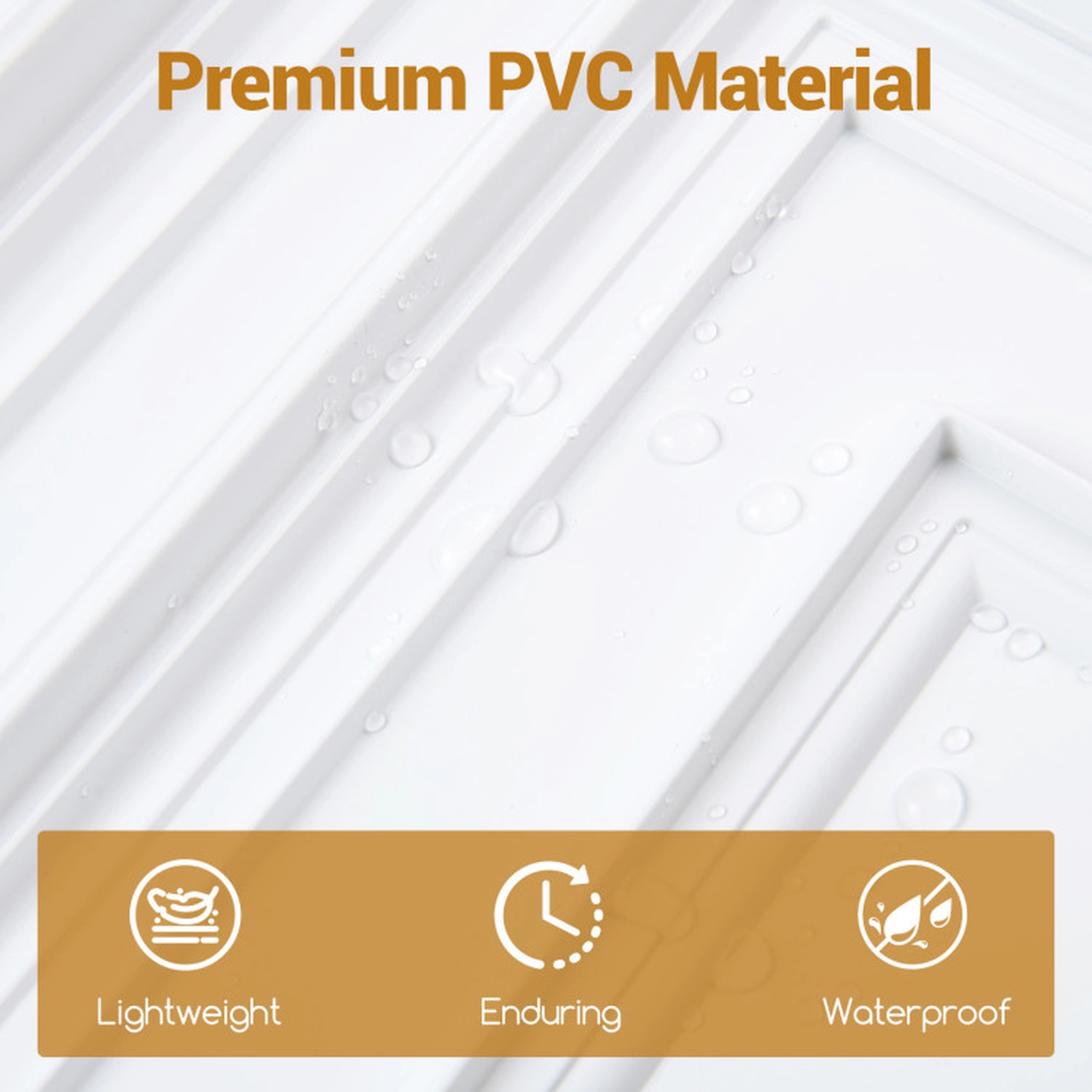SUGIFT Water-Resistant 3D Decorative Drop Ceiling Tiles PVC Panels 24 x 24-in 12-Pack White