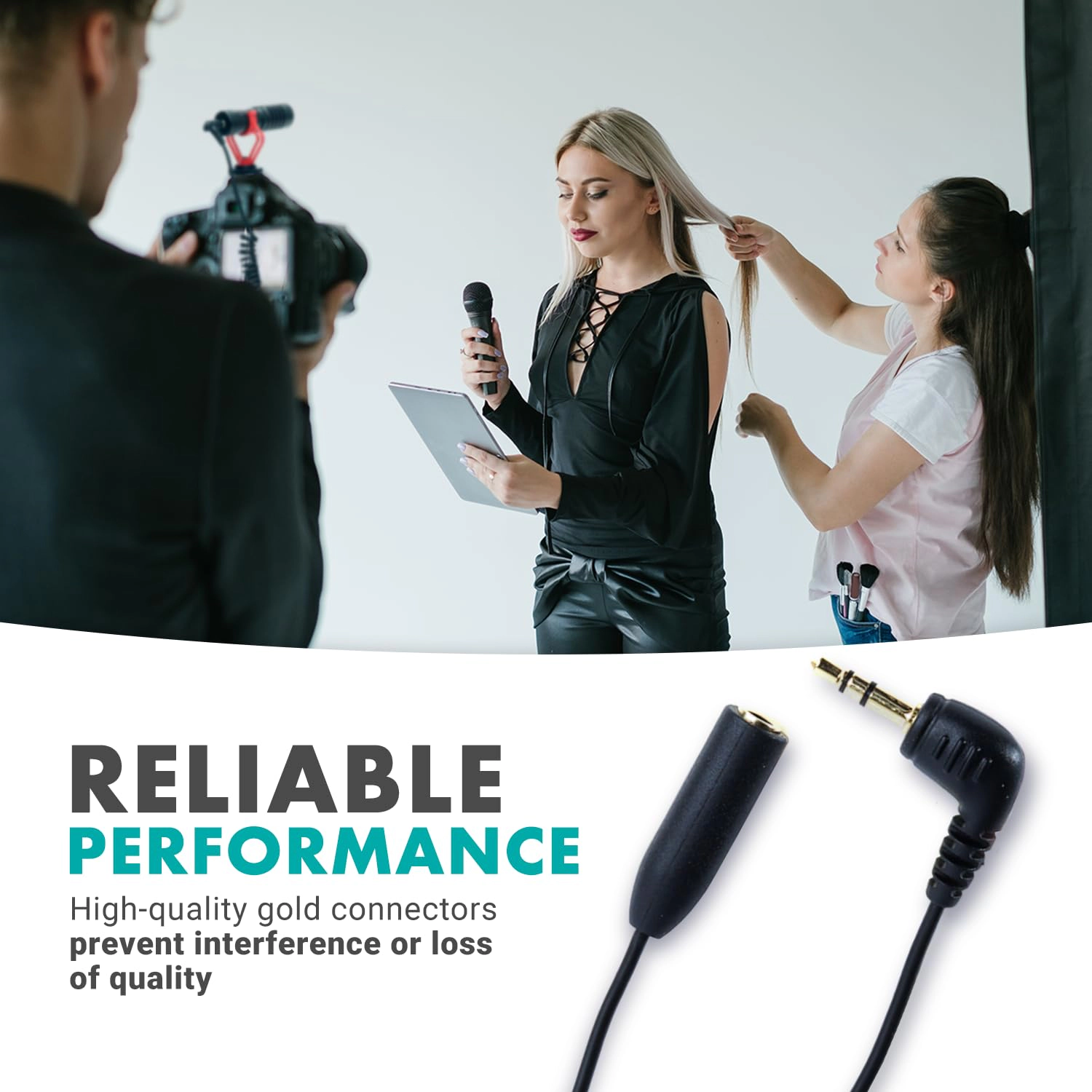 Movo MC4 TRRS to TRS Adapter - 3.5mm (Female) TRRS Microphone Adapter Cable to 3.5mm TRS (Male) for Cameras