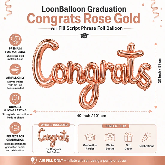 LoonBalloon Rose Gold 