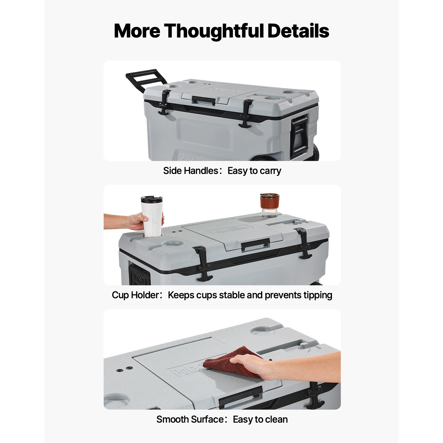 HONGGE Portable Cooler with Ice Retention for Picnics