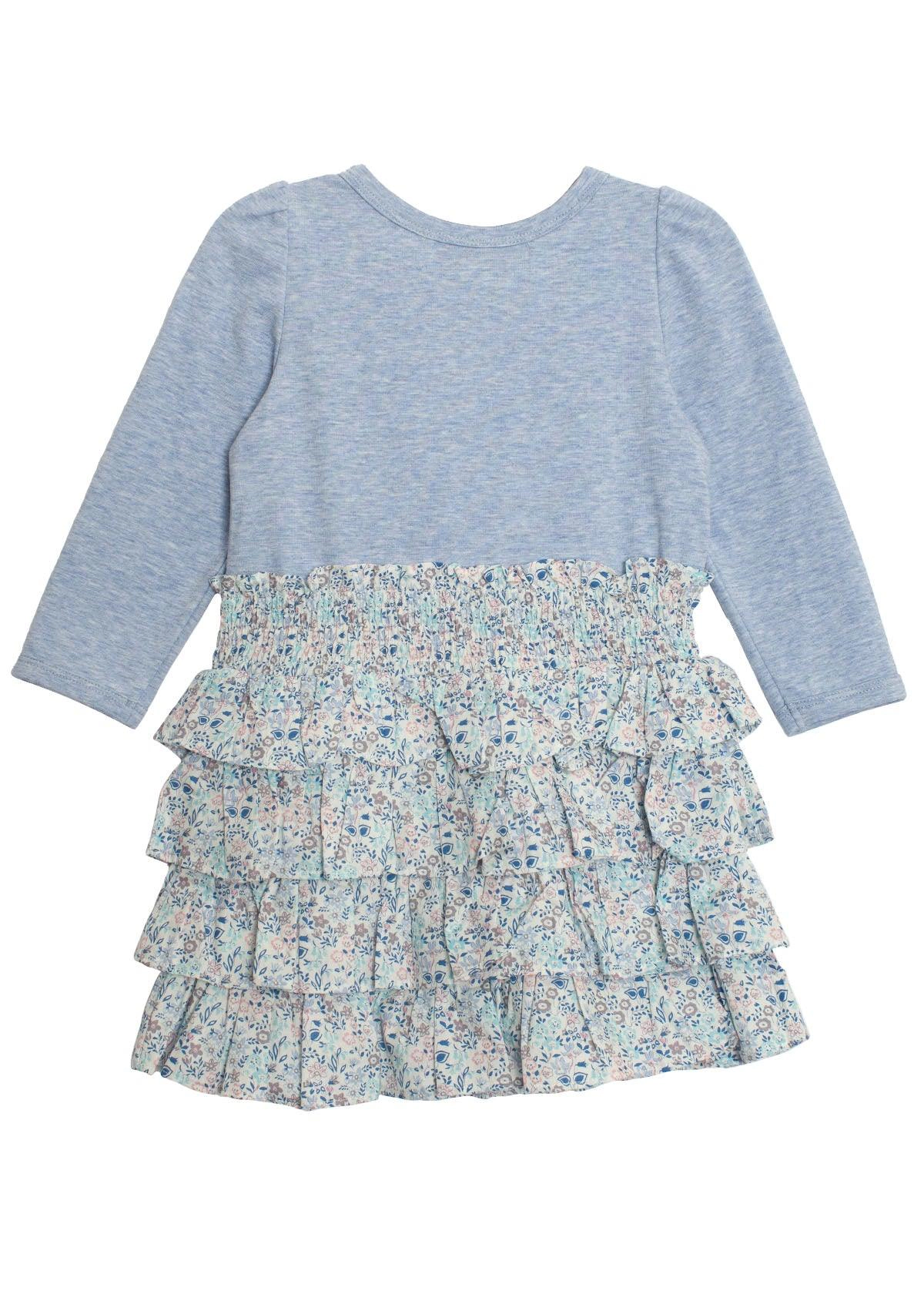 Isobella and Chloe Fleur Bleue Tiered Ruffle Knit Dress