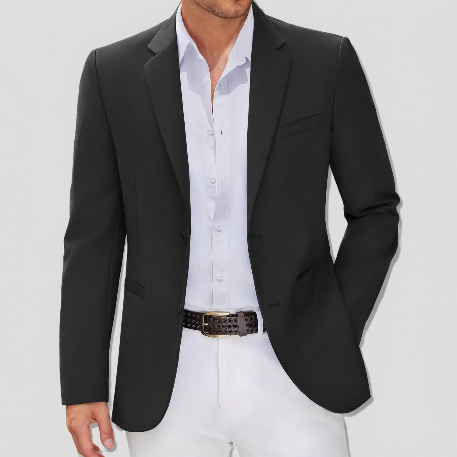 COOFANDY Mens Two Button Blazer Notched Lapel Slim Fit Casual Suit Jacket Sport Coat