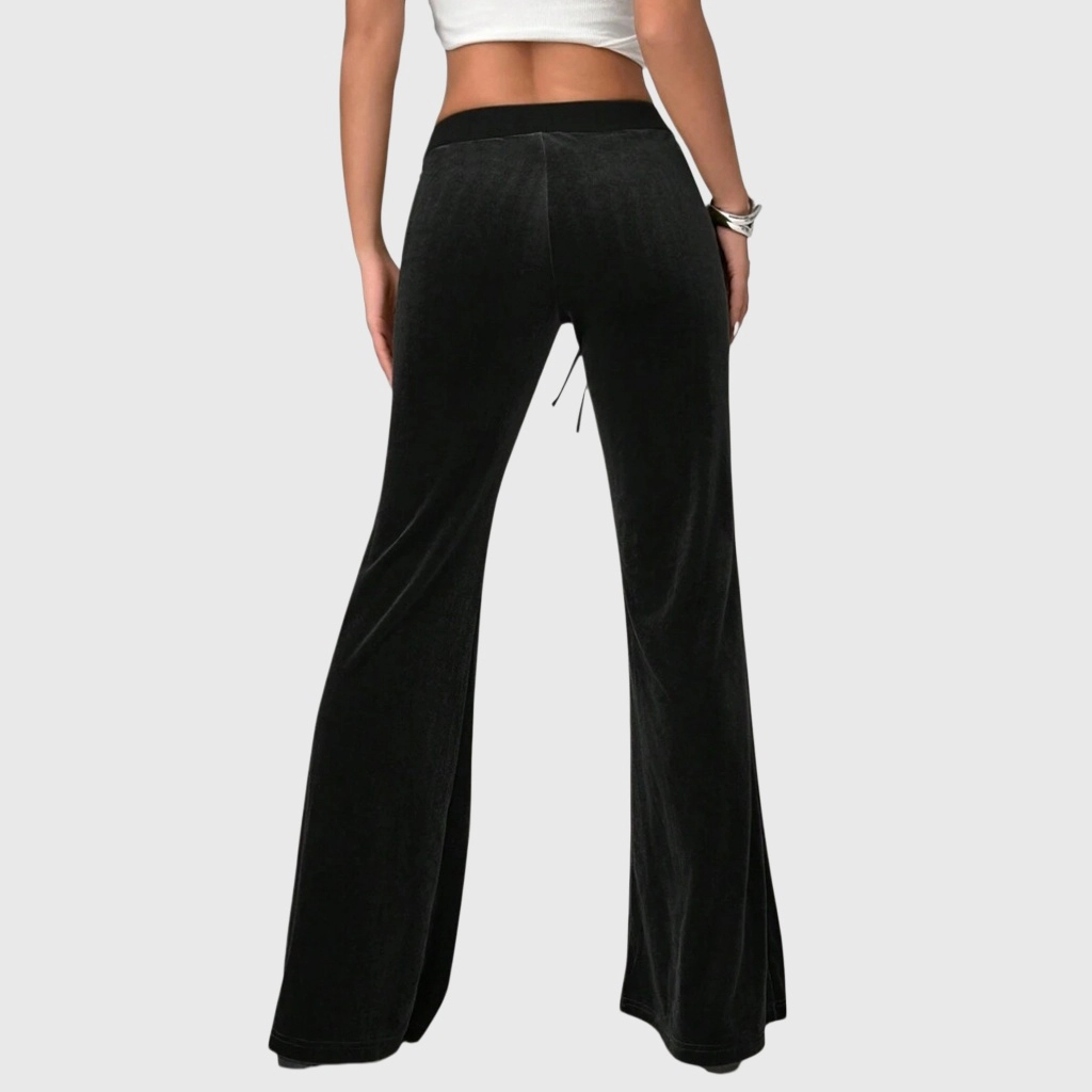 YesFashion Velvet Pants for Women Casual Pull on Elastic High Waist Velour Holiday Outfits