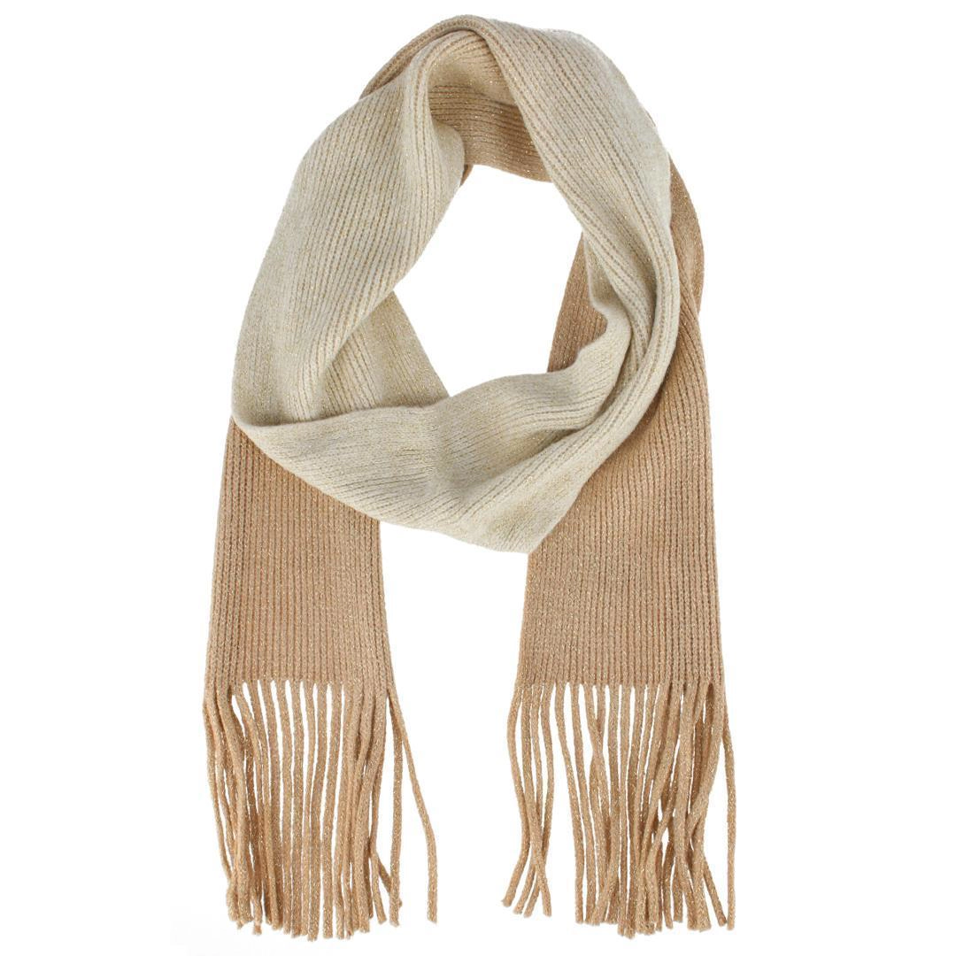 CTM Women's Drop Dye Lurex Winter Scarf