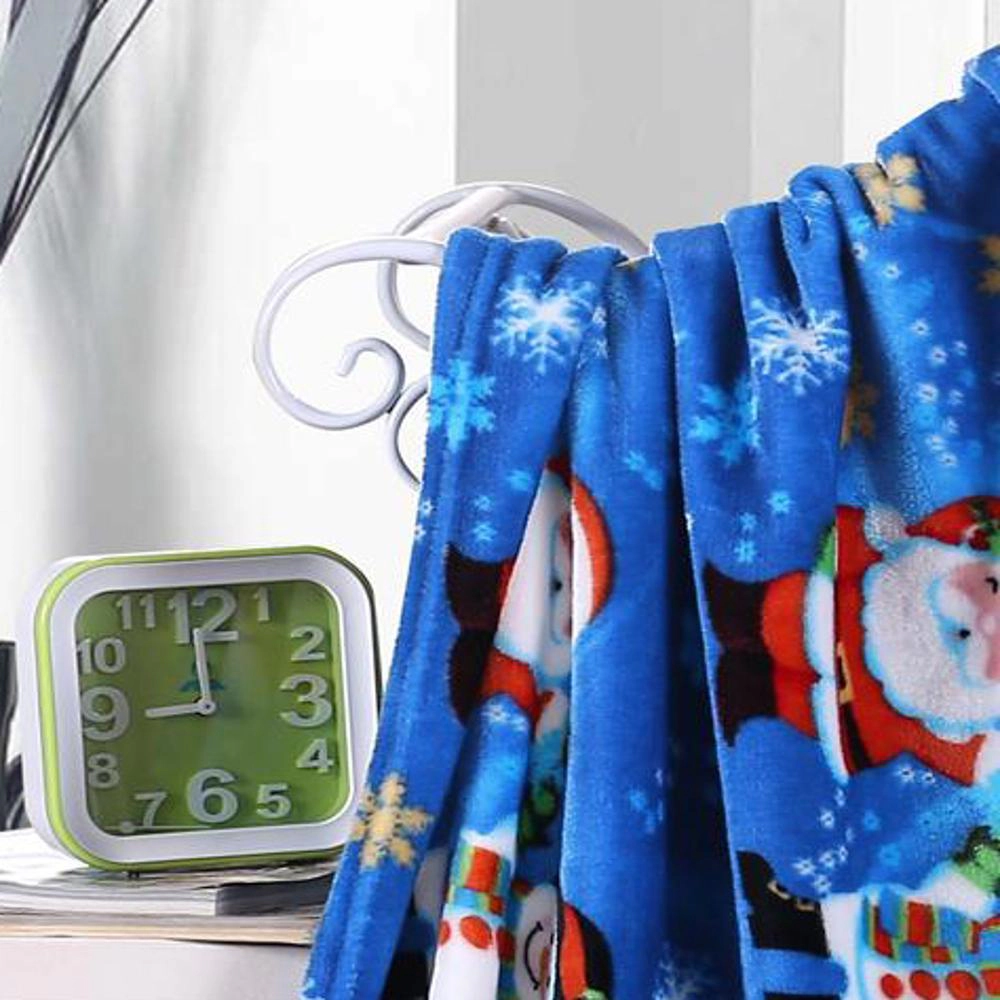 MicroPlush Printed Holiday Throw Blanket 50 x 60 Santa Snowman