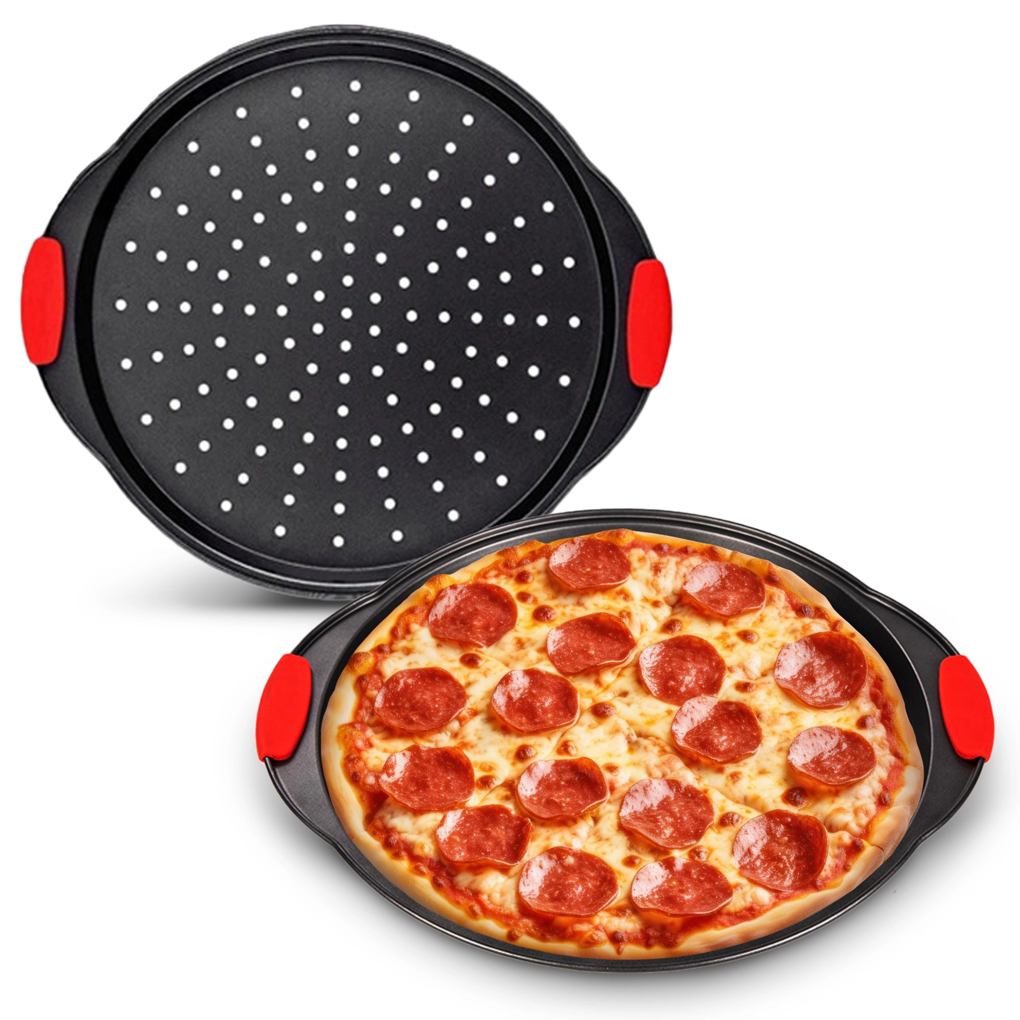 Cheer Collection 13-Inch Premium Nonstick Pizza Pan – Effortless Crisp Crust