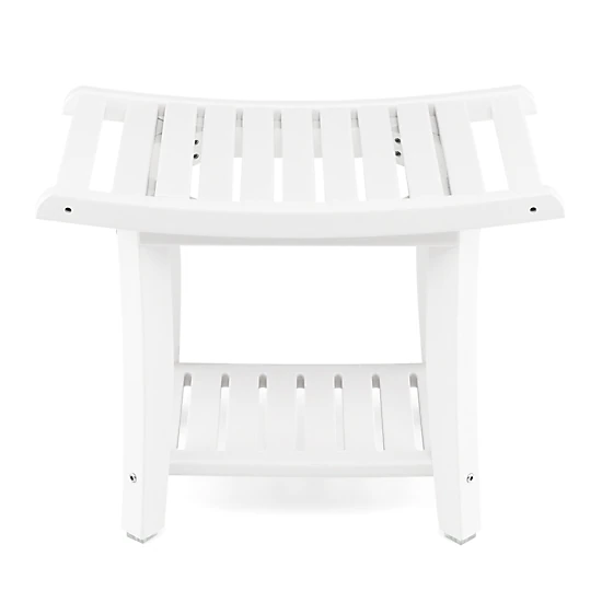 SlickBlue Bathroom Shower Stool Bench with Side Handles and Shelf