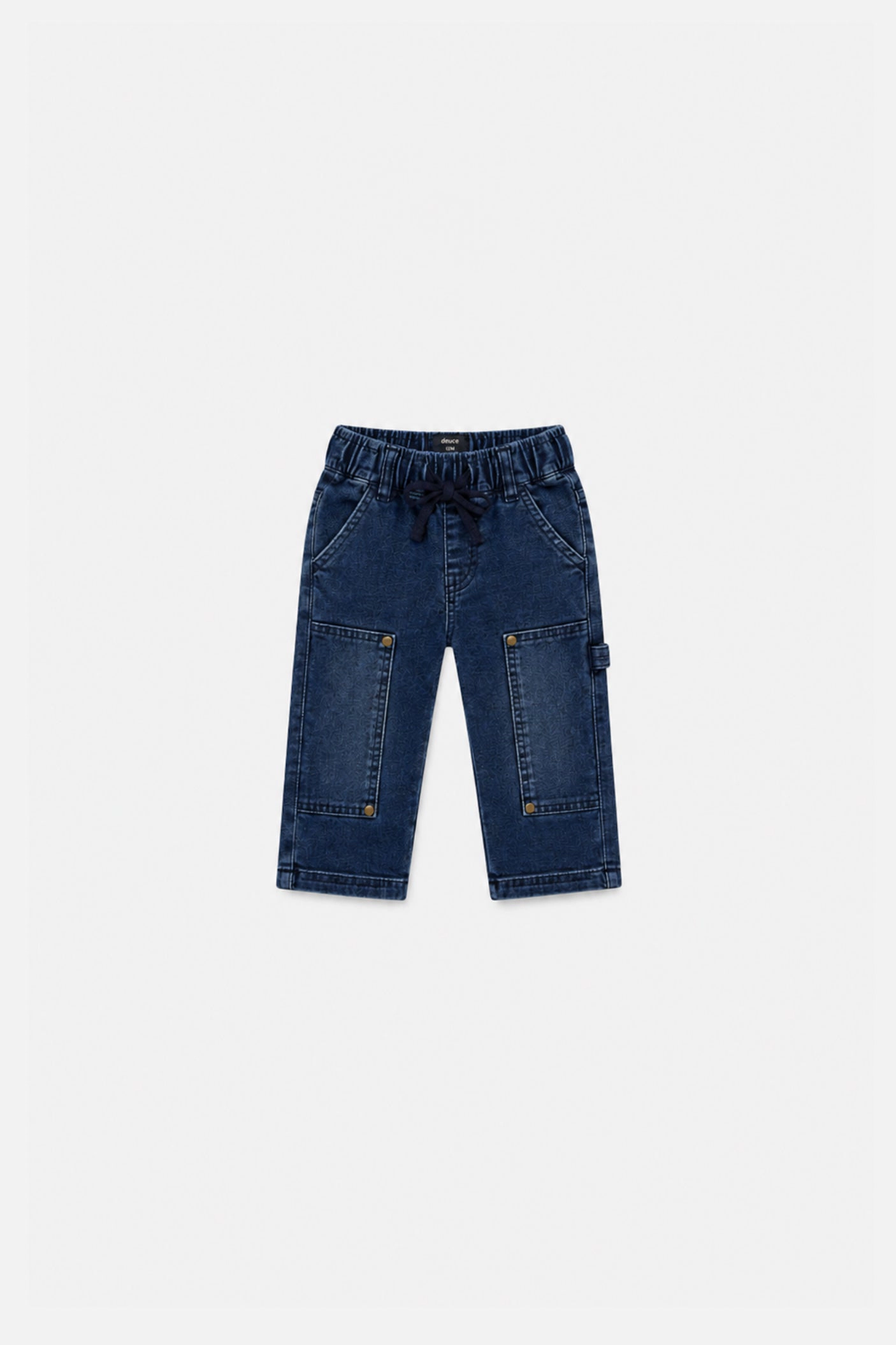 Deux par Boys French Terry Denim Pants with Cargo Pockets