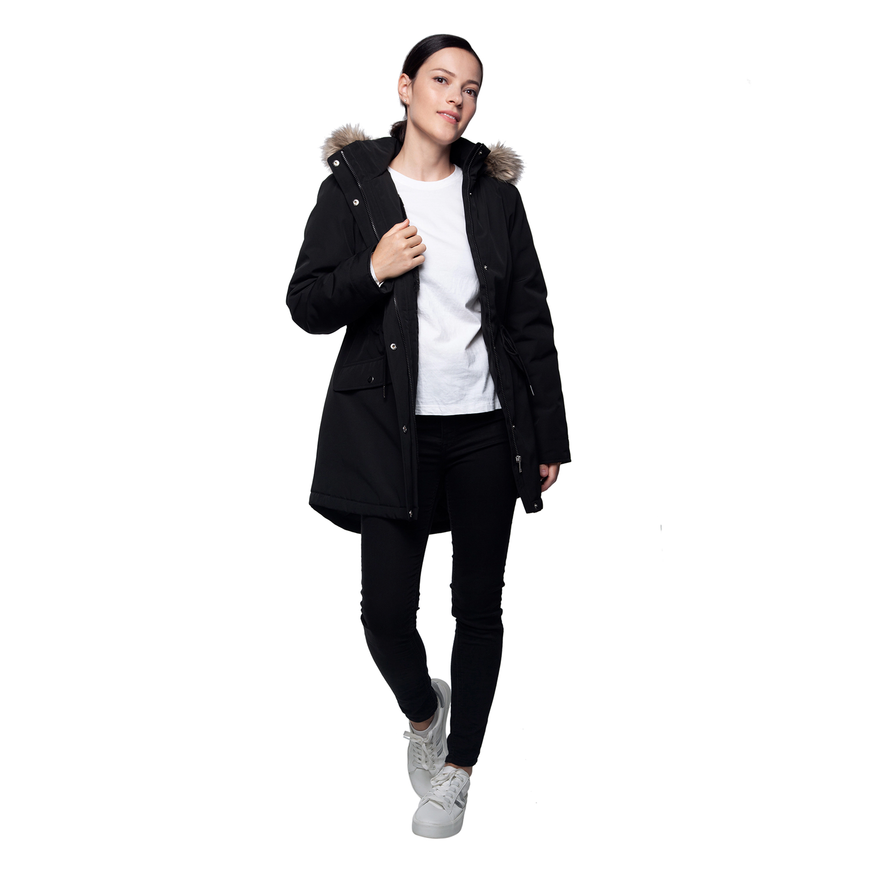 Rokka&Rolla Womens Faux-fur Lined Parka Jacket With Hood