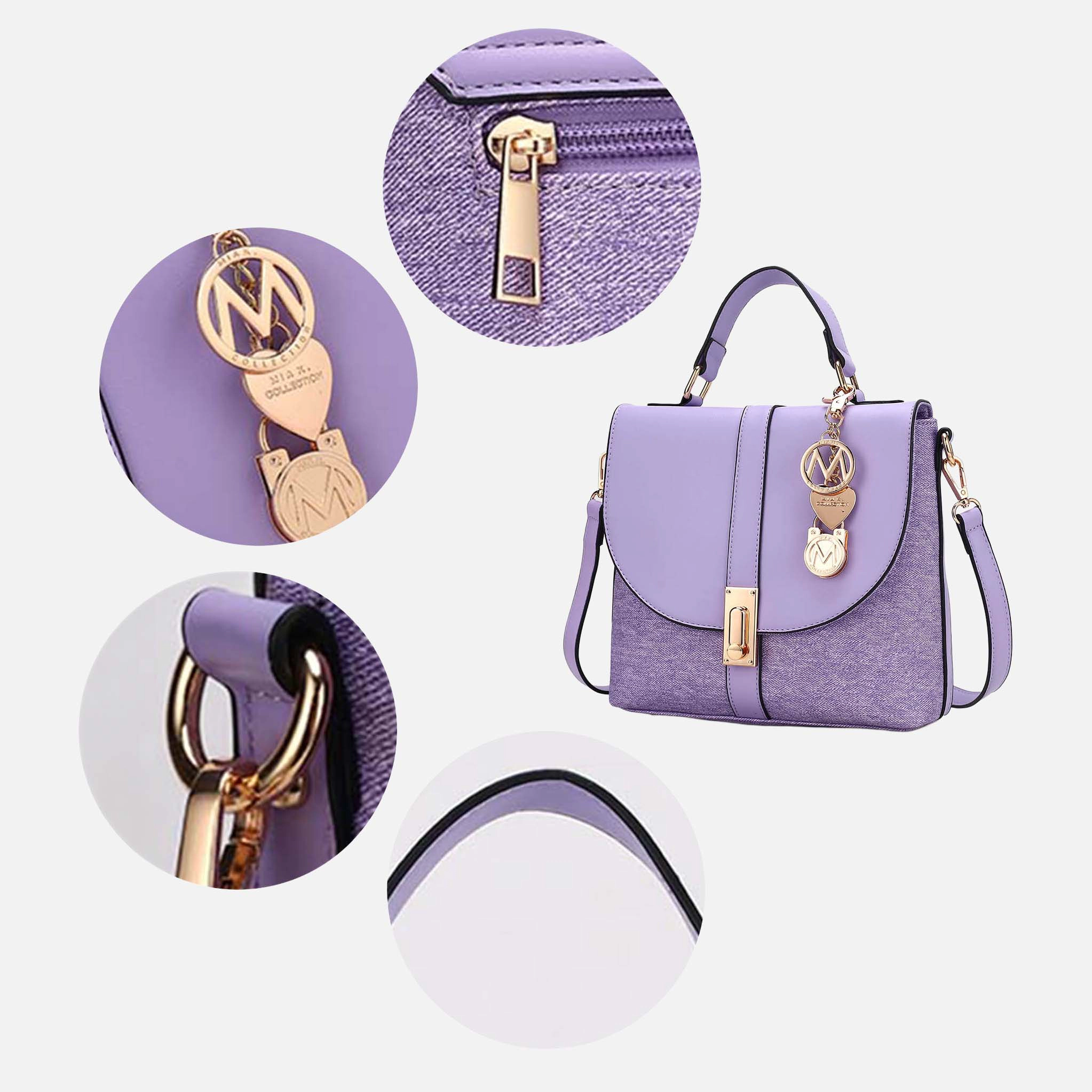 Mia K Collection Maren Vegan Leather Shoulder Bag - Gold-Tone Hardware, Removable Adjustable Strap