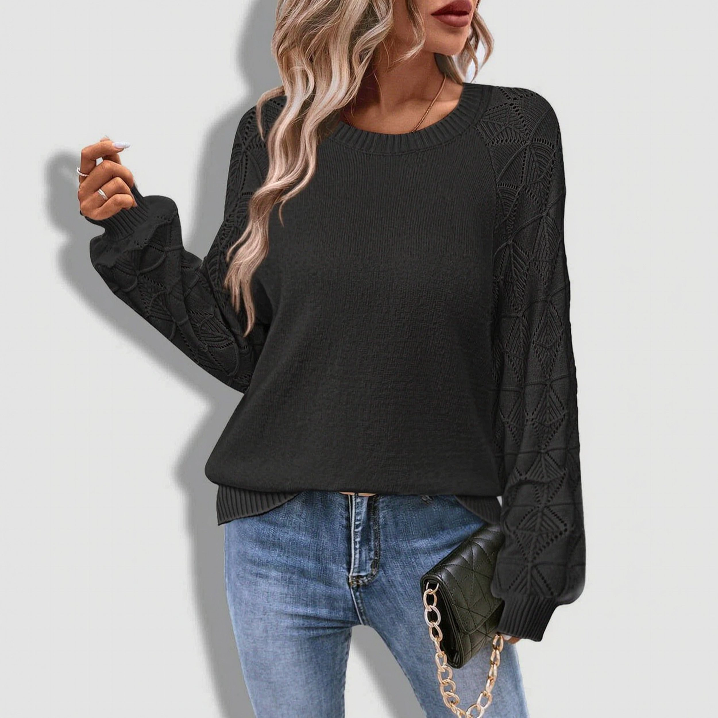 Zeagoo Women's Long Sleeve Crew Neck Knitted Pullover