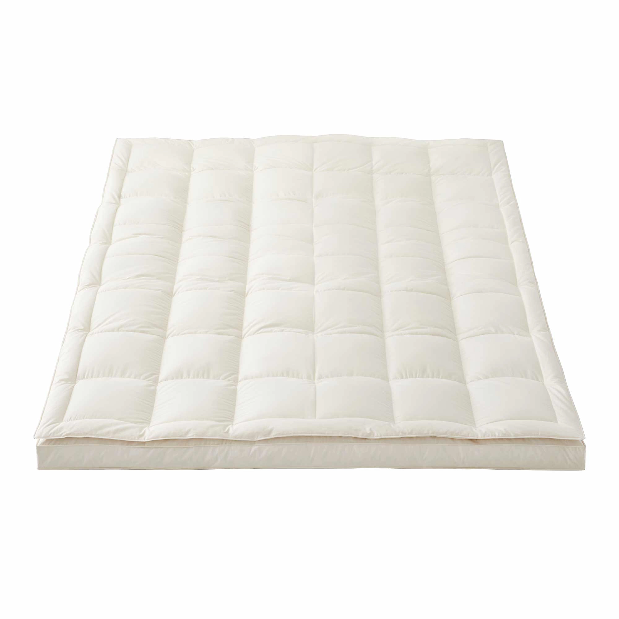 PEACE NEST 3" Mattress Topper Feathers Bed Pillow Topper with 100% Organic Cotton Shell