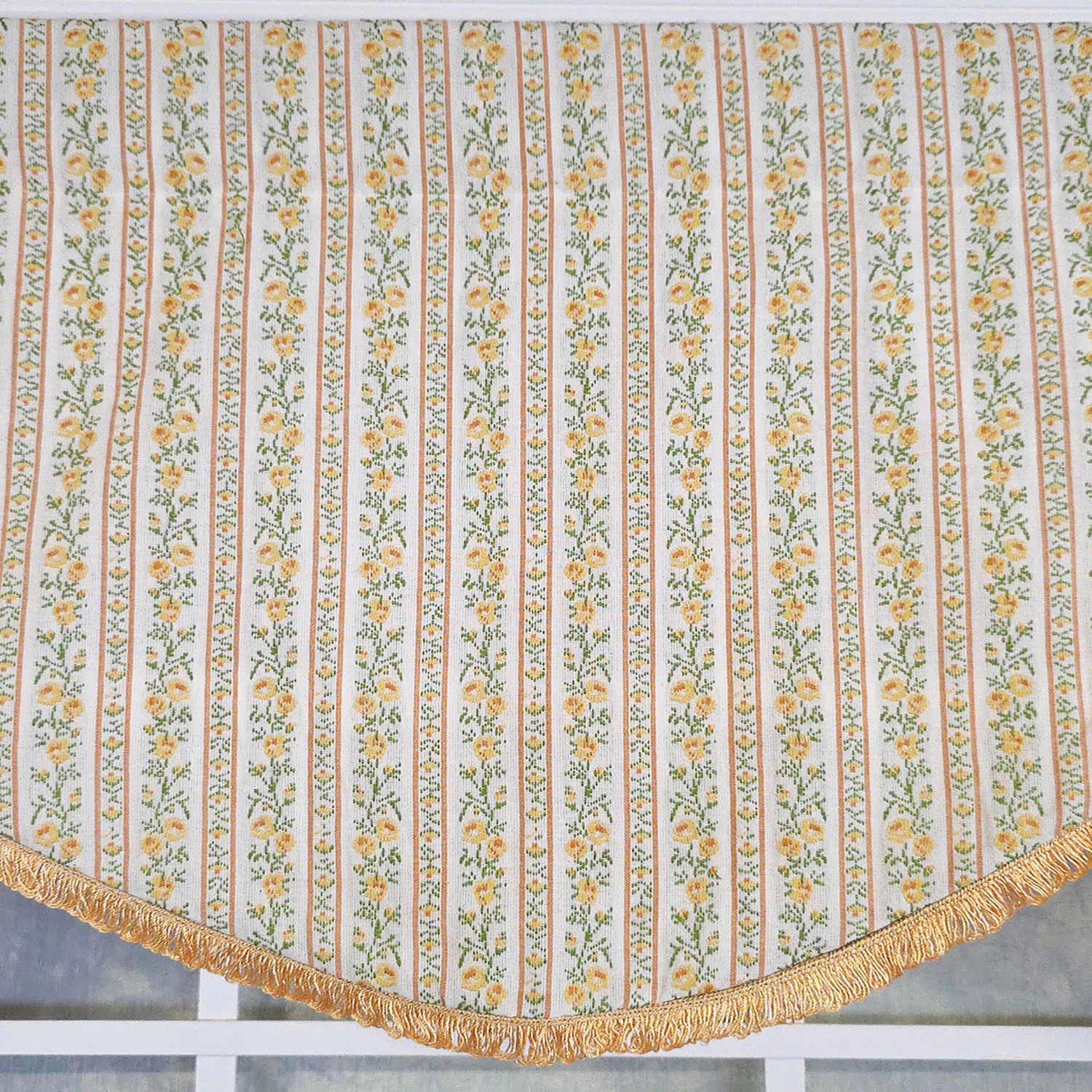 RLF Home Rosalinda Cornice 100% Cotton Rod Pocket Lined  Window Valance 50" x 17" Yellow